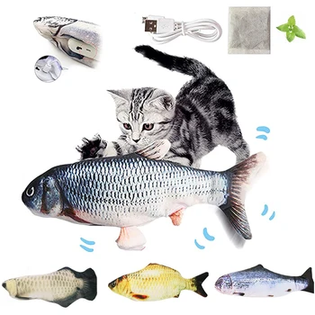 Elektroninių flop 'e Kat Kicker Žuvų Žaislas Realus flop' e Žuvų Kraipyti Žuvų Katžolių Žaislai, Pliušas Interaktyvi Katė Žaislai Katė