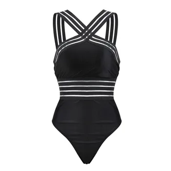 Moterų vientisi maudymosi kostiumėlį Monokini 2019 Naują Atvykimo Seksualus Juodos spalvos maudymosi Kostiumėliai, Maudymosi Kostiumą, Push Up Bikini Paplūdimio Atostogų Maudymosi Naujas