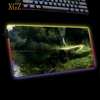 XGZ žaidimą big RGB LED pelės mygtukai miškų kraštovaizdžio kompiuterinė animacija XXL 2) pelės mygtukai XXL guminį paviršių, padas klaviatūra lentelė kilimėlis