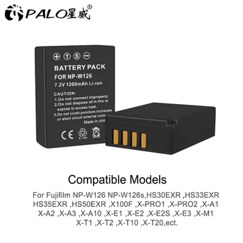 PALO 2vnt NP-W126 NP W126 NPW126 Baterijų&LCD Dvigubas Kroviklis Fuji Fujifilm X-Pro1 XPro1 X-T1 XT1, HS30EXR HS33EXR X PRO1