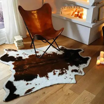 Karvė Gyvūnų Spausdinti Kilimų Kėdė Mesti Kilimas Anti-slip Kambarį Lounge Matinis Dekoras