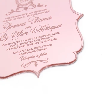 12*vnt asmeninį rose aukso ir sidabro veidrodis iš akrilo kvietimą vestuvių kortelės gimtadienio dalyvavimas osioms šalies prekių