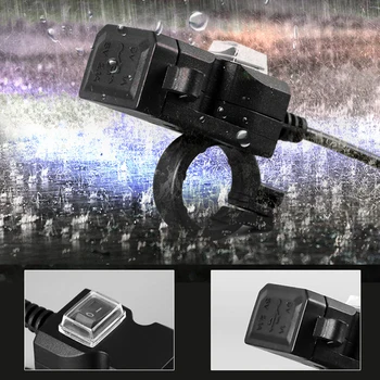 Dual USB 12V Vandeniui Motociklo Rankenos Kroviklis 5V 1A/2.1 Adapteris, Maitinimo Lizdas Telefoną, Skaitmeninį Fotoaparatą, MP3/4