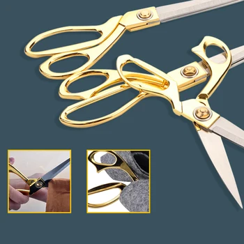 Siuvėjo Žirklės Siuvimo Supjaustyti Pinking Žirkliniai Odos Amatų Audinio Apmušalai Priemonė Tekstilės Džinsinio Cutter Siuvimo Įrankį Aukso