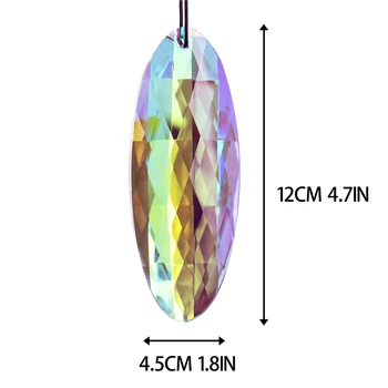 H&D 120mm Rainbow Crystal Lašas Prizmę Suncatcher AB-Spalva Lango Kabo Pakabukas Ornamentu Šviestuvo Dalys 