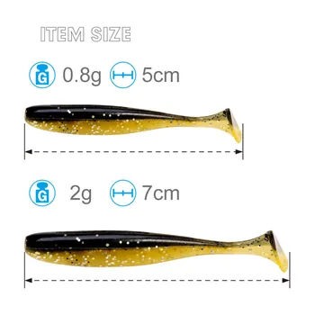 Eazy Shiner minkštas Masalas 7cm 5cm Silikono, Dirbtinių dviejų Spalvų Wobblers Karpių Žvejybos swimbait