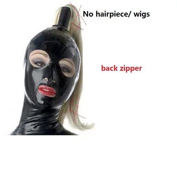 Latekso Kapoto Gumos Kaukė su Hairpieces Perukai Ponytails Rankų darbo Galiniai Užtrauktuką