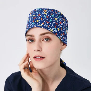 Mados multi-color gydytojas skrybėlę medvilnės slaugytoja kosmetologė šveitimas skrybėlę atsitiktinis virėja moliūgas skrybėlę reguliuojamas skarelė vaistinė