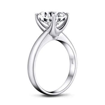 LESF Sintetinių Deimantų Solitaire Sužadėtuvių 925 Sterlingas Sidabro Žiedai Moterims Jubiliejų Žiedas, Vestuviniai Žiedai, Sidabro 925 Jewelr