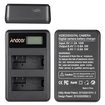 Andoer LP-E8 Įkraunama LED Ekranas Li-ion Baterija USB Cable Kit, Canon Rebel T3i EOS 650D 600D Kiss X5, X4 Skaitmeninis Fotoaparatas