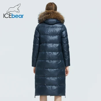 Icebear 2020 prekės ženklo moterų striukė mados moterų kailis su meškėnas kailių apykaklės atsitiktinis žiemos ilgos moterų parko GWD20268I