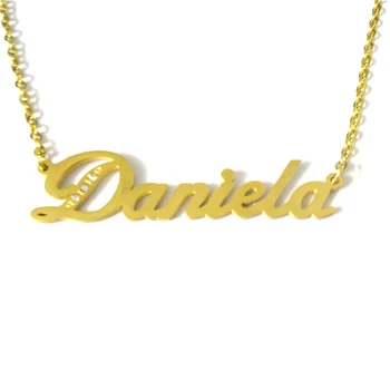 FairLadyHood Daniela 2018 Naujas Custom Asmeninį Pavadinimas Karoliai Moterų Pavadinimas Karoliai & Pakabučiai Girl Dovana