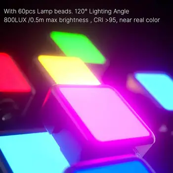Ulanzi VL49 Full RGB LED Vaizdo Šviesos 2500K-9000K 800LUX Magnetiniai Mini Užpildyti Šviesos Pratęsti 3 Šalto Batų 2000mAh Tipas-c Uosto