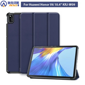 PU Odos Atveju Huawei Honor V6 10.4 KRJ-W09 Tablet Atveju už Garbę V6 Auto Miego Padengti Slim Stovi Apsauginis Apvalkalas 2020 m.