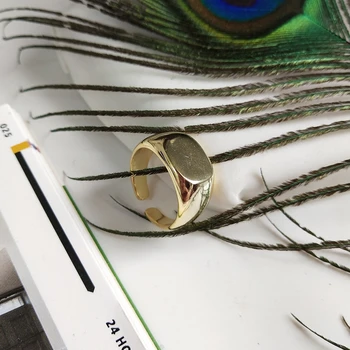 LouLeur 925 sterlingas sidabro blizgus aikštėje moterų žiedai aukso, 925 sidabras, paprastas elegantiškas Šiaurės stiliaus naujas 2019 draugystės papuošalai