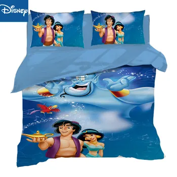 Disney Princesė Aladdin ir Jasmine šalikas patalynės komplektas queen size antklode cove 3/4 vnt. rinkinys vaikams vieno dydžio karšto slae
