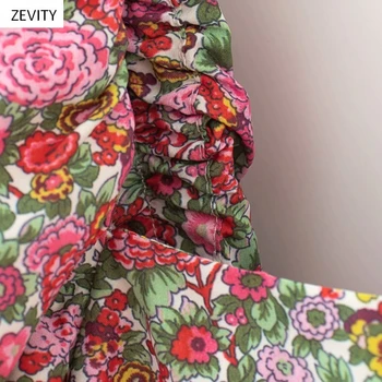 2020 m. moteris derliaus gėlių vestidos spausdinti sluoksniuotos rankovėmis mini suknelė moterų retro aikštėje apykaklės atsitiktinis slim streetwear suknelės DS3957