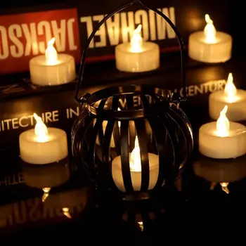 Pakuotėje 4 Nuotolinio Šiltai Balta Baterija Žvakės,Flameless Mirgėjimas Geltona vela led,Padirbtų Tealights velas perfumadas Vestuvių