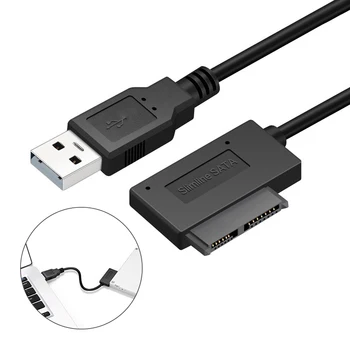 USB3.0 Mini Sata II 7+6 13Pin Adapteris Keitiklis, Laidas, Nešiojamąjį CD/DVD ROM Slimline Ratai