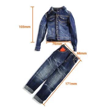 1/6 masto vyrų džinsinis kostiumas mados drabužių modelis-12 colių Veiksmų skaičius, kūno Priedų