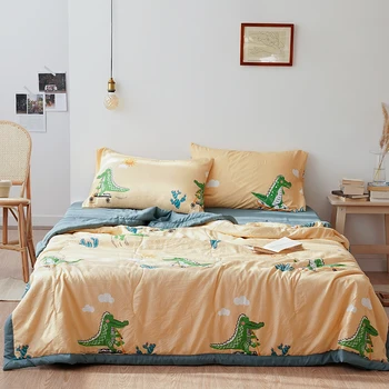 Šviežių augalų Antklodė Vasaros šalikas antklodė minkšta oro kondicionavimo sistema patchword lapų dinozaurų debesis lova padengti vaikų, suaugusiųjų namų tekstilės