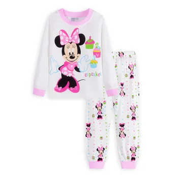 Rudenį Disney Vaikų Drabužių Rinkiniai Sleepwear Drabužiai Vaikams Mickey Kolekcija Pižama Nustatyti Kūdikių Mergaičių Pijamas Minnie Pižamos