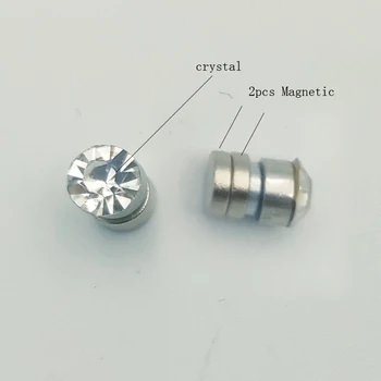 Kristalų Magnetinių stud auskarai Netikrą magnetas Nosies, Ausų, Lūpų Stud ne auskarų tragus nosies stud 8 porų/ pak