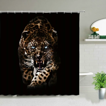 Afrikos Leopardas, Liūtas, Tigras Modelis Dušo Užuolaidos Laukinių Gyvūnų Spausdinti Vonios Kambarys, Vonia Namų Dekoravimo, Dovanų Vandeniui Užuolaidos