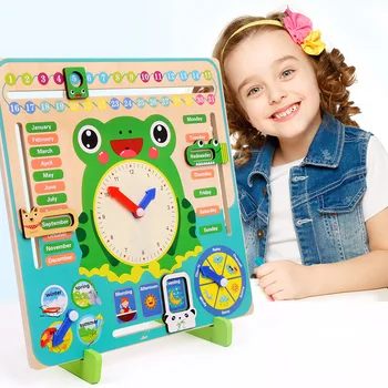 Montessori Orų kalendorius laikrodis Mediniai Žaislai, Kalendorius, Laikrodis Laiką Pažinimo Ikimokyklinio Ugdymo Mokymo priemonių Žaislas Vaikams