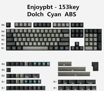 Enjoypbt pagrindiniai bžūp dolch Cyan 153 klavišą ABS dviejų spalvų liejimo procesą, tinka dauguma mechaninių klaviatūrų