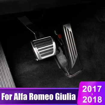 Nerūdijančio Plieno Automobilio Akceleratoriaus Pedalas Stabdžių Pedalai Kojoms Pedalo Ir Dangtis Interjero Pertvarkymo Už Alfa Romeo Giulia Stelvio 2017 2018