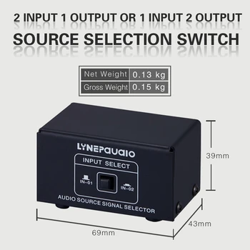 2 in 1 arba 1-2 Iš o Signalo Šaltinis Selektorių, Switcher, Garsiakalbis, o Šaltinis, Switcher, RCA Sąsaja, Lossess