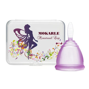 Moterų menstruacinis puodelis medicininės kokybės silikono saugos laikotarpį taurės minkšta ir patogi moteriška higienos vagin priežiūros su saugojimo dėžutė