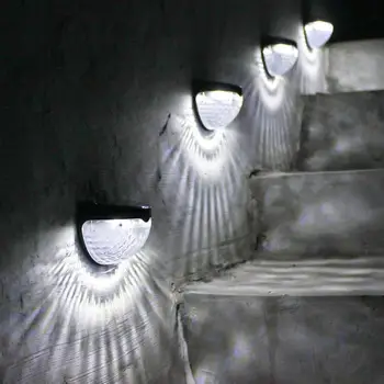 Mini Puslankiu 6 LED Saulės Žibintas atsparus Vandeniui Saulės energija Varomas Sienos Šviesos Sodas Laiptai, Tvora, Kiemo Lempos Jutiklis Lauko T1O9