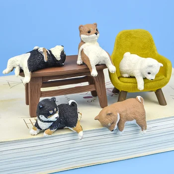 Japonija originali Kapsulė žaislas mielas gyvūnų augintinių miega shiba Inu krašto sienos miniatiūriniai gashapon duomenys rinkti dovanų
