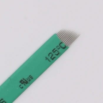 50PCS/Pak 14 Pin 0.20 mm, permanentinis Makiažas Ašmenys Microblading Adatos 3D Siuvinėjimas, Rankinis Tatuiruotė Pen