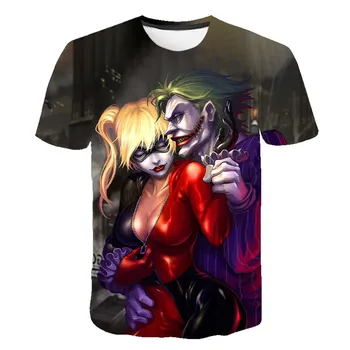 Savižudžių Būrys Vyrų, Moterų HAHA Marškinėliai 3D Spausdinimo Joker Marškinėliai Vasara O-Kaklo Atsitiktinis Viršų Tee marškinėlius streetwear marškinėliai