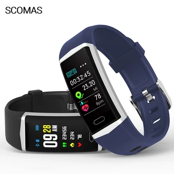 SCOMAS Smart B5 Apyrankę, Juostą Su GPS funkcija, Širdies ritmo Monitorius EKG, Kraujo Spaudimas IP68 Fitness Tracker Wrisatband Smart Žiūrėti