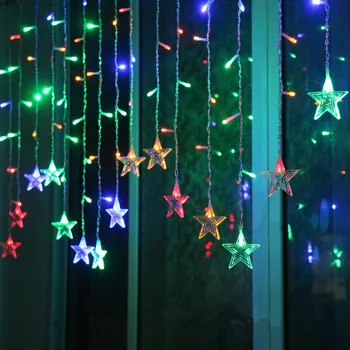 LED Fėja, Kalėdų Šviesos Užuolaidos String Šviesos lauko Kalėdinė Dekoracija Namuose Navidad 