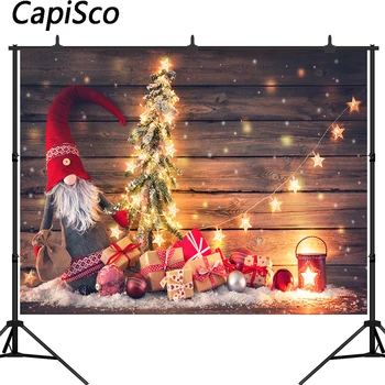 Capisco fotografijos backdrops Kalėdų medis, mediena, sienos žvaigždžių blizgučiai derliaus fone photobooth foto studija photocall prop