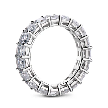 ANZIW 925 Sterlingas Sidabro Smaragdas Iškirpti Visą Amžinybės Žiedas Moterims Sona Imituoti Deimantų Vestuvinis Vestuvių Juostoje Žiedas