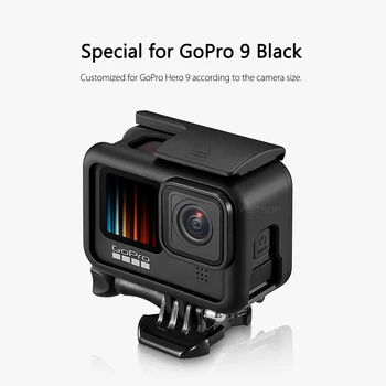 Vamson už GoPro 9 Black Priedai Apsauginis Rėmelis Atveju vaizdo Kamera Būsto Atveju Eiti Pro Hero9 Veiksmų vaizdo Kameros Objektyvo Apsaugos