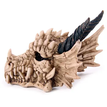 Snarling Stebuklinga Dragon Kaukolė Lobis Pakabukas Lauke Piggy Bank Viduramžių Gotikos Horned Dragon Kaukolė Skulptūra, Statula, Monetų Dėžutė