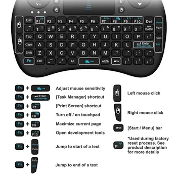 Rii i8 rusijos Belaidės Mini Klaviatūra Ličio Baterija Oro Pelė, Nuotolinio Valdymo pultas su Touchpad PC, TV Box 