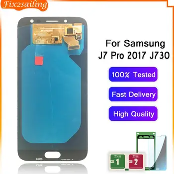 Super AMOLED Už Samsungfor Galaxy J7 Pro 2017 J730 J730F LCD Ekranas Jutiklinis Ekranas skaitmeninis keitiklis Asamblėjos Repalcement