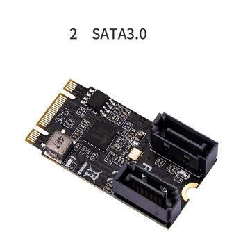 Nemokama Vairuotojo Kortelės Adapteris, skirtas M. 2 PCI Express Sata3 B-Key + M-Raktas į 2 Uostai SATA 6Gbp/s PCIe 3.0 Autobusų 22*41mm Dydžio, Juoda Lenta
