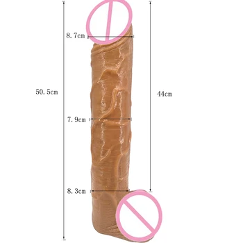 FAAK 50.5*8.7 cm super didžiulis dildo su siurbimo taurės moterų, didelis gaidys stimuliatorius G-spot/analinis,stiprus varpos sekso žaislai moterims
