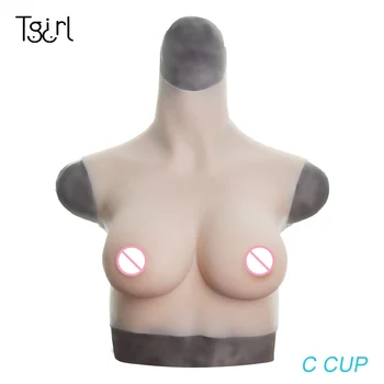 Fake Boobs C Puodelio Minkšto Skysto Silikono Krūtų Formos Krūties Boob Protezavimas Transvestitas
