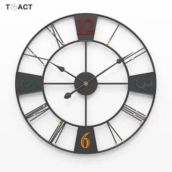 Šiaurės Didelis Sieninis Laikrodis Numeris Kabo Laikrodžiai Ramioje Metalo Sieniniai Laikrodžiai Šiuolaikinės Laikrodžiai, papuošalai Kambarį 60CM