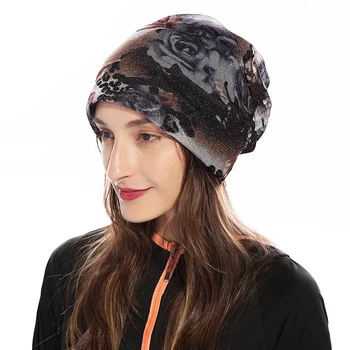 Haimeikang Elastinga Spausdinimo Turbaną Skrybėlę Žiemos Moterų Mados Kepurės Bandana Skarelė Bžūp Musulmonišką Hidžabą Wrap Plaukų Aksesuarai